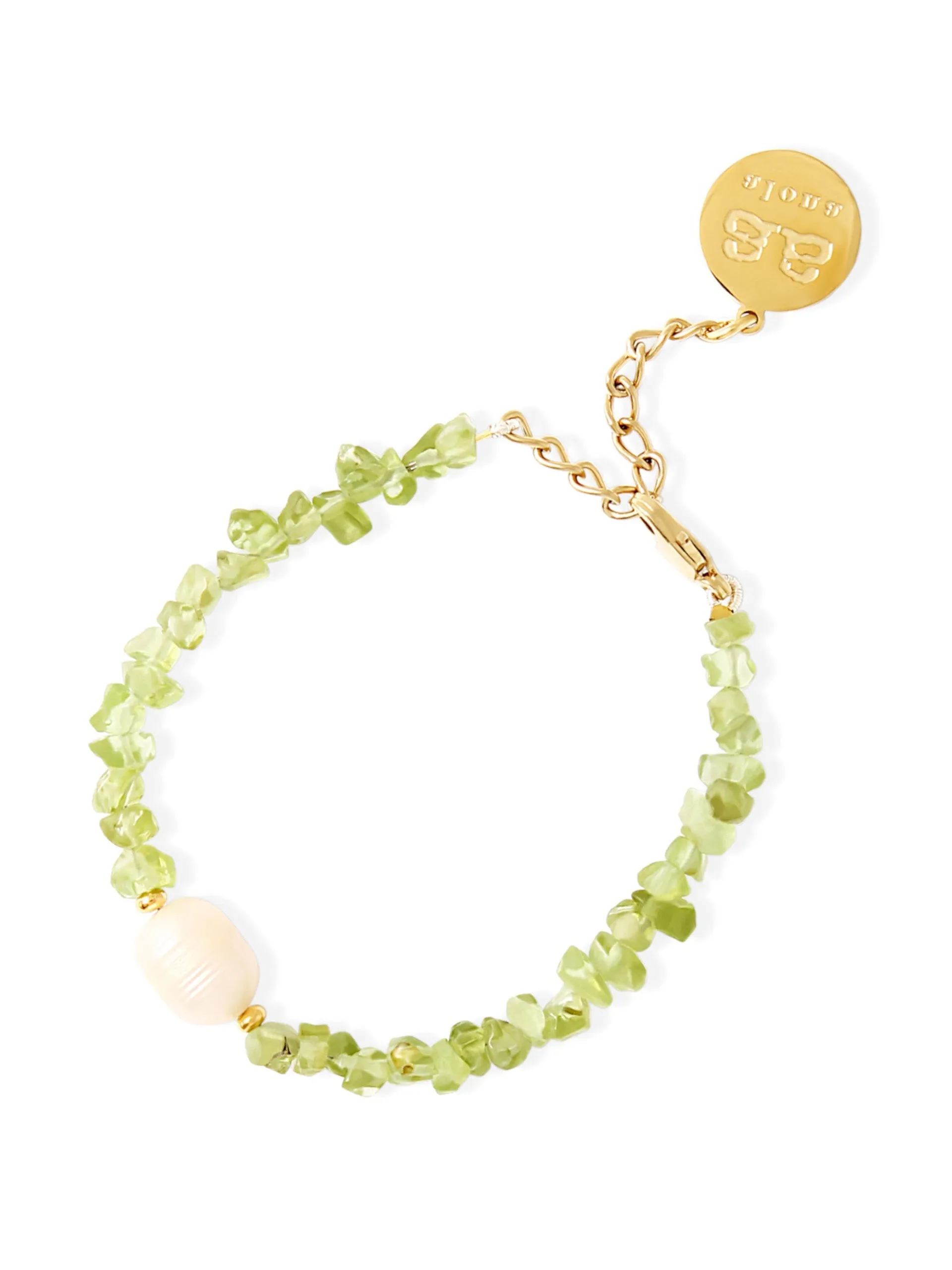 Gold and peridot Willow bracelet