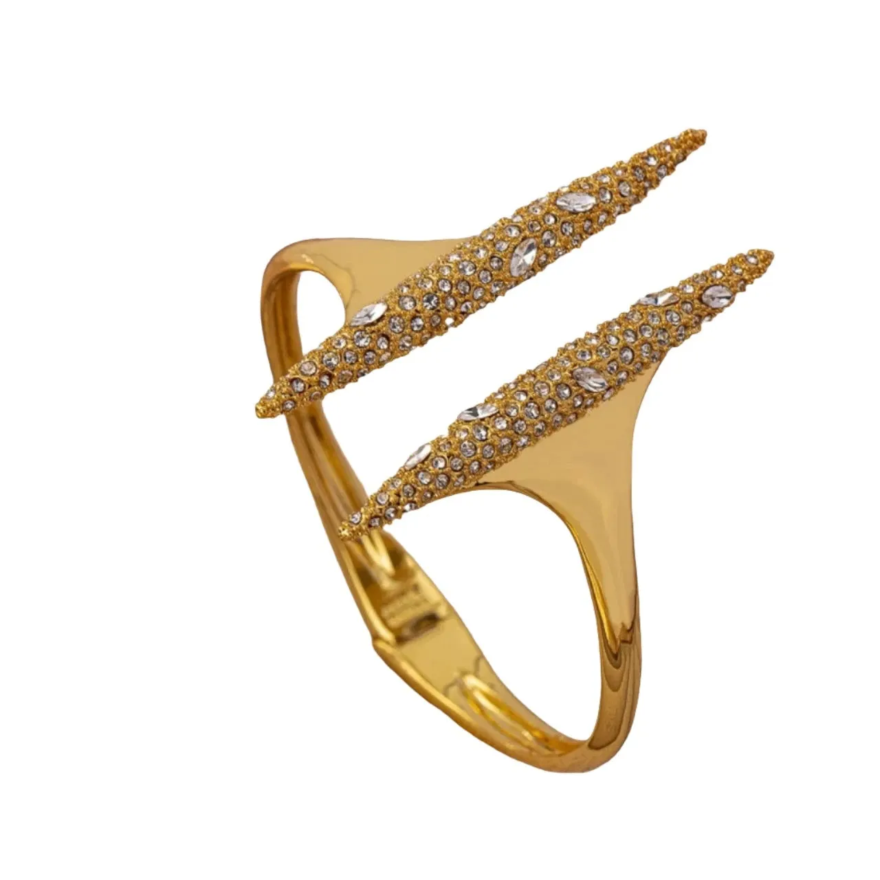 Gold Diamond Slash Cuff Bracelet