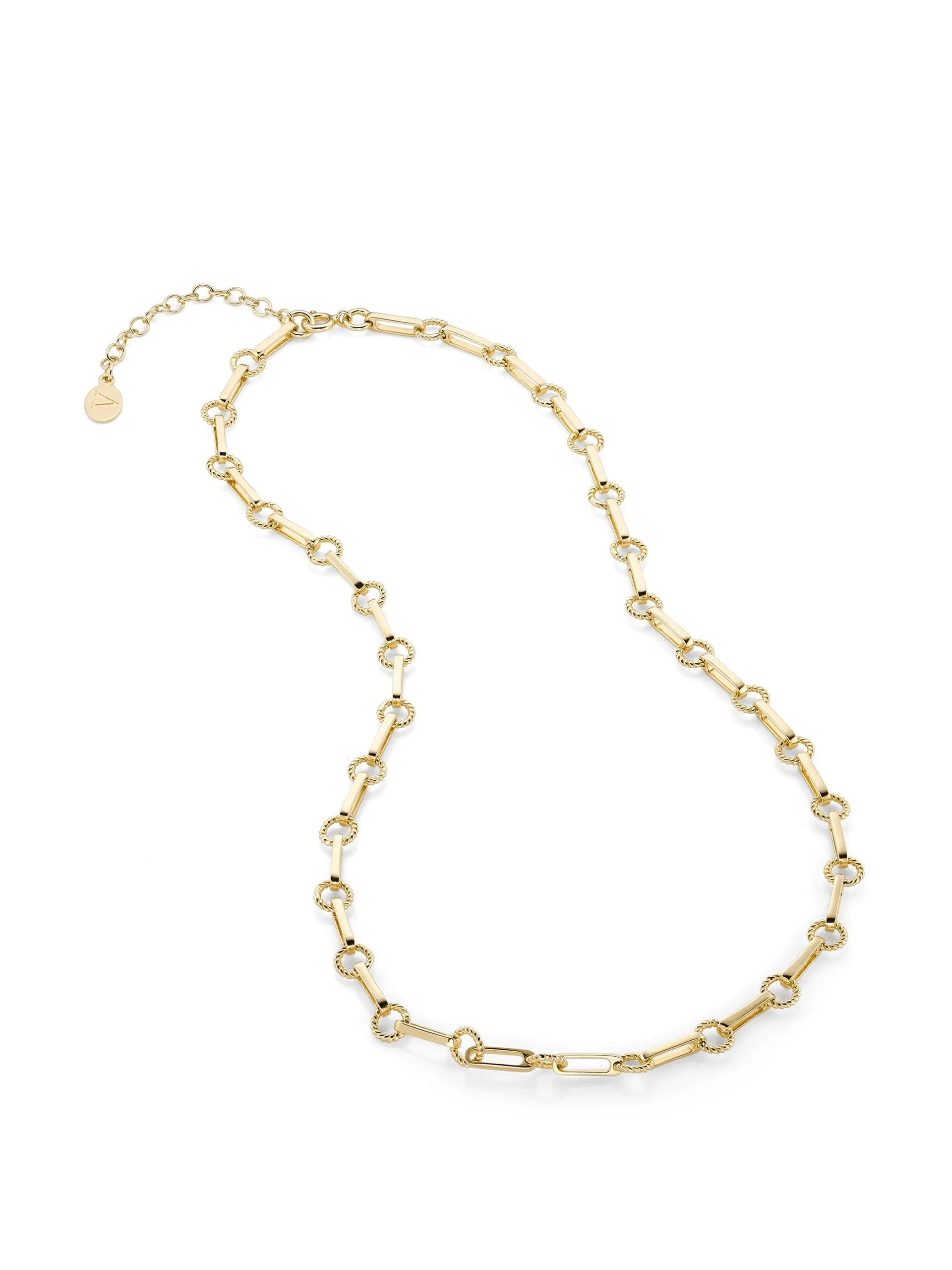 Gold twisted link vintage chain necklace