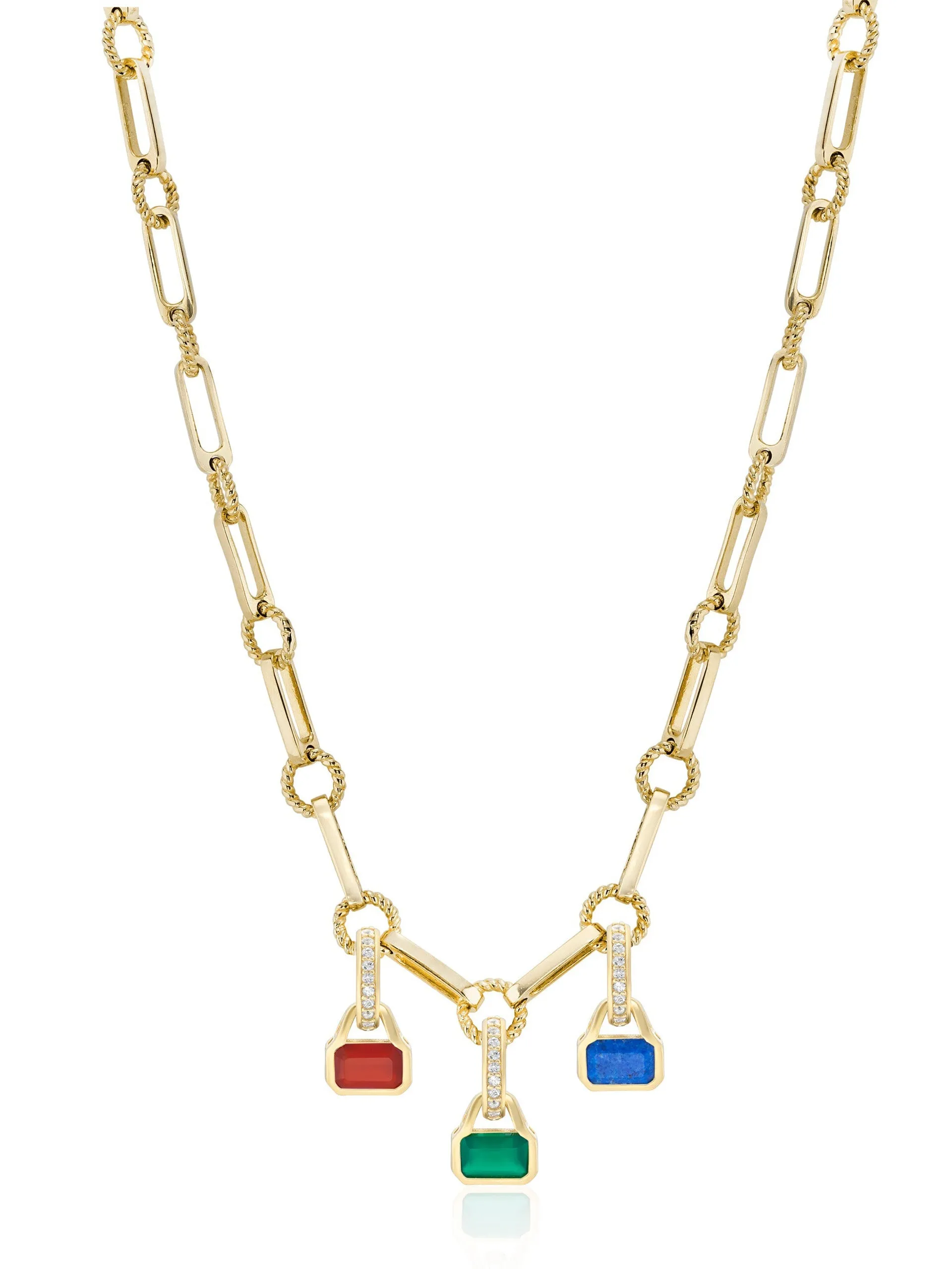 Gold twisted link vintage chain necklace