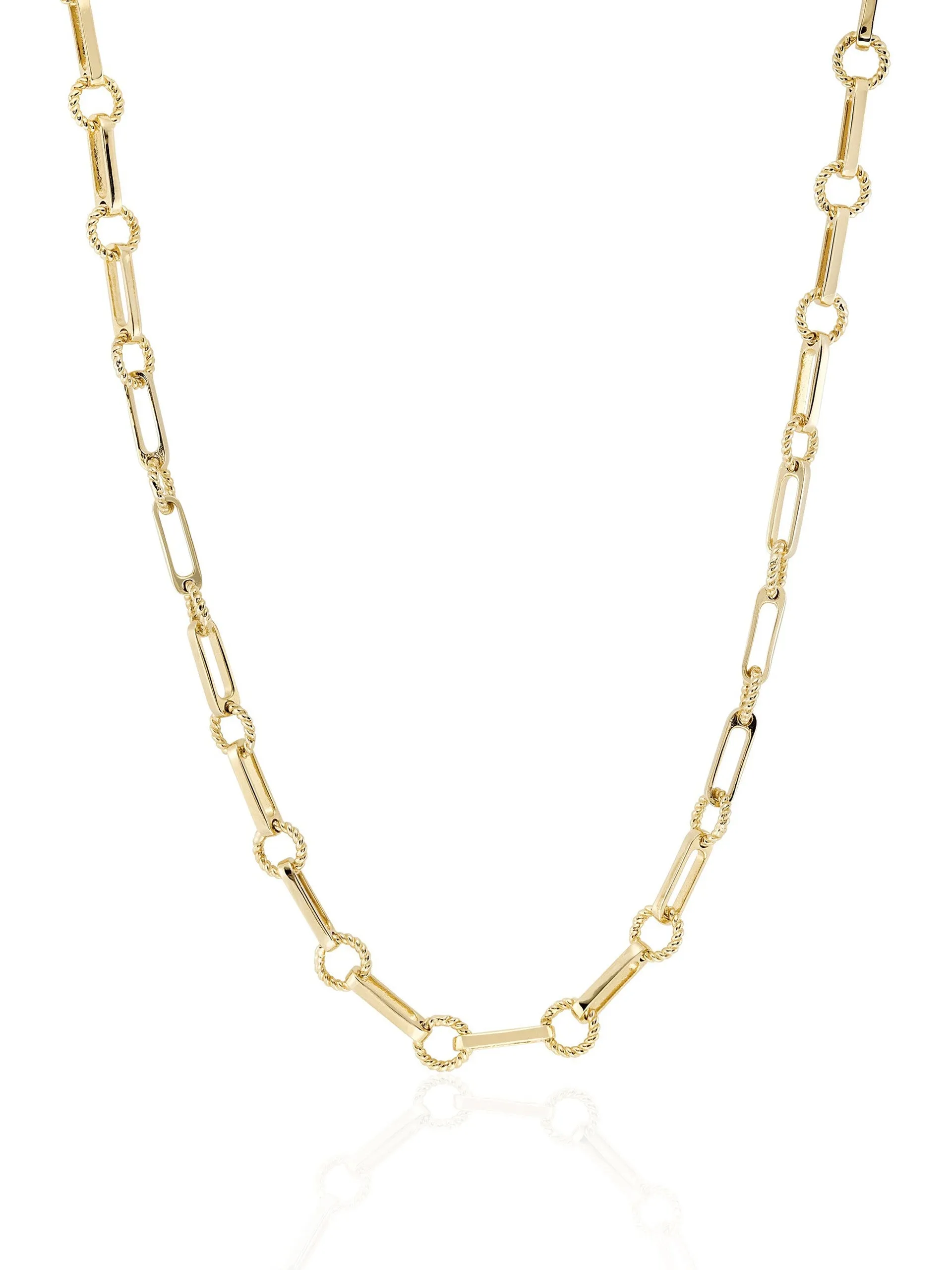 Gold twisted link vintage chain necklace