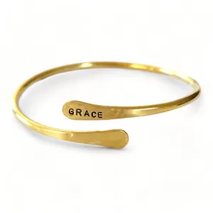 GRACE Brass bangle - stamped