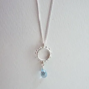 Granulation pendant with Gemstone Drop