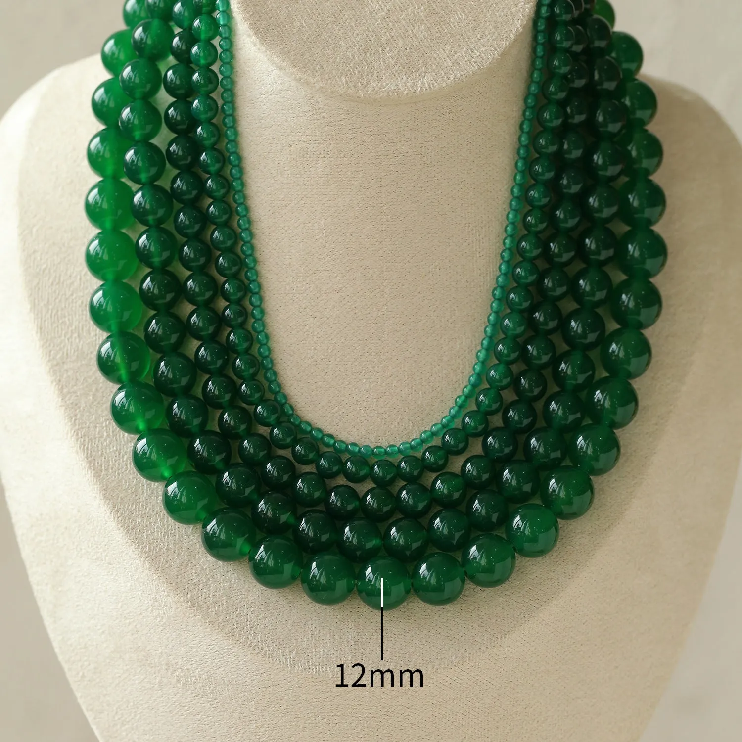 Green Onyx Beaded Necklaces 3mm/6mm/8mm/10mm/12mm