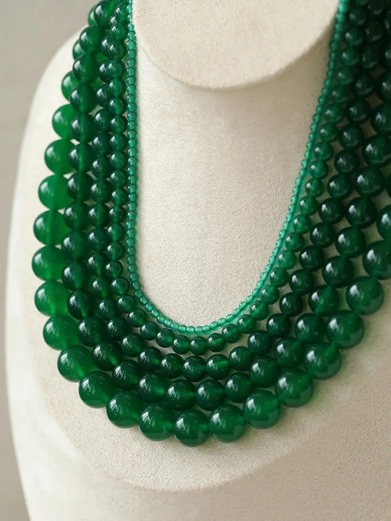 Green Onyx Beaded Necklaces 3mm/6mm/8mm/10mm/12mm