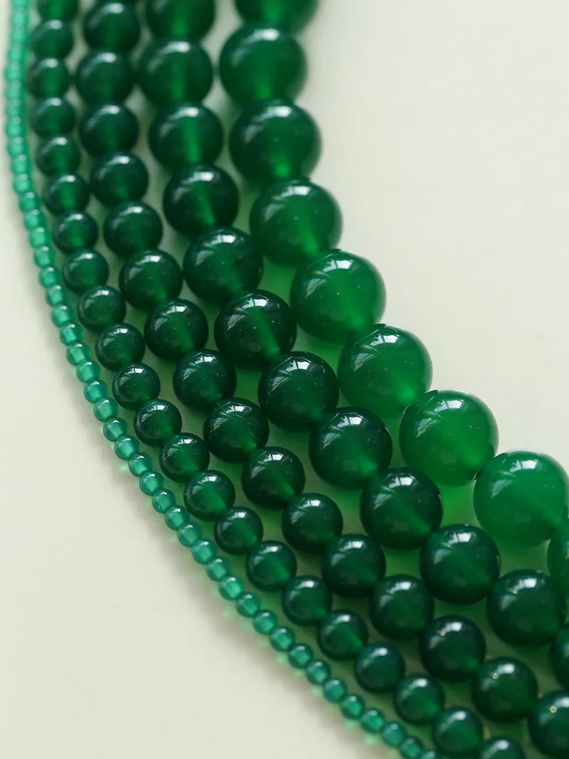 Green Onyx Beaded Necklaces 3mm/6mm/8mm/10mm/12mm