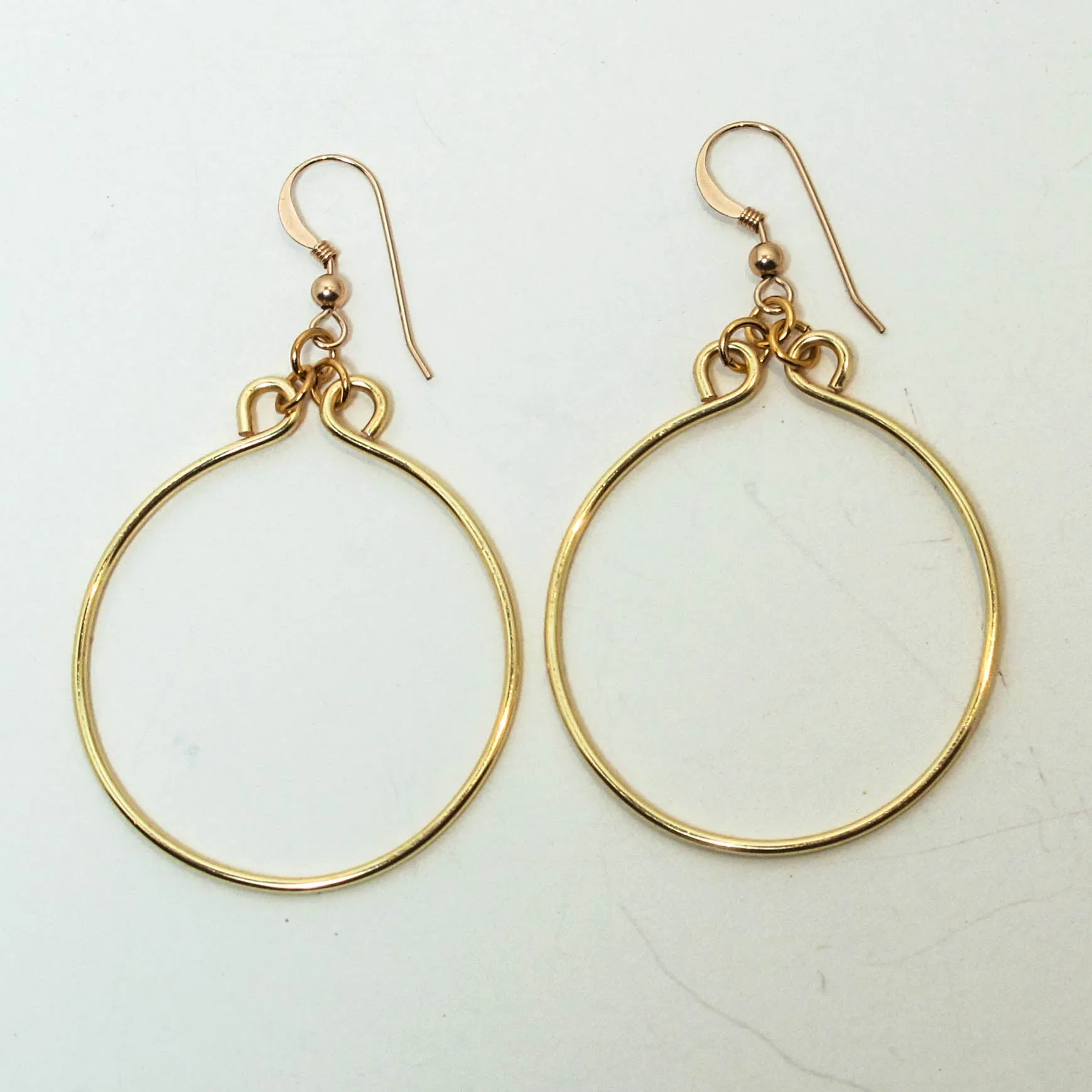 Hand-Shaped Simple Round Hoop Earrings (click for colors & sizes) #100