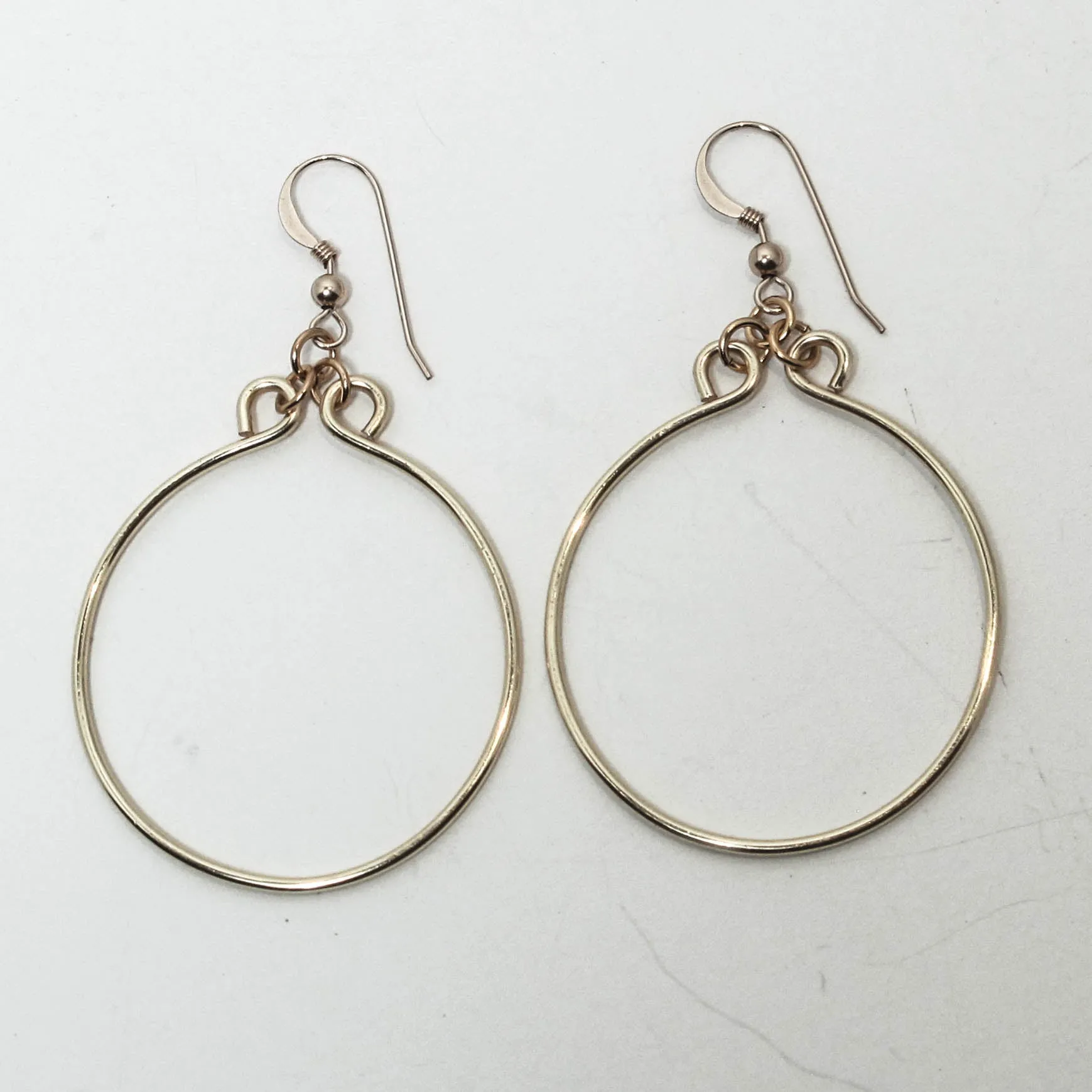 Hand-Shaped Simple Round Hoop Earrings (click for colors & sizes) #100