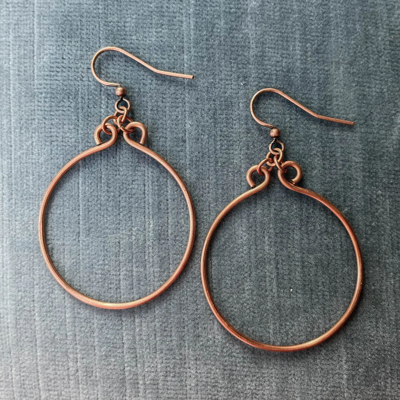 Hand-Shaped Simple Round Hoop Earrings (click for colors & sizes) #100