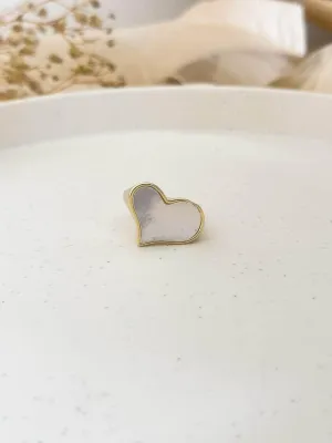 Heart Shaped Pearl Statement Ring