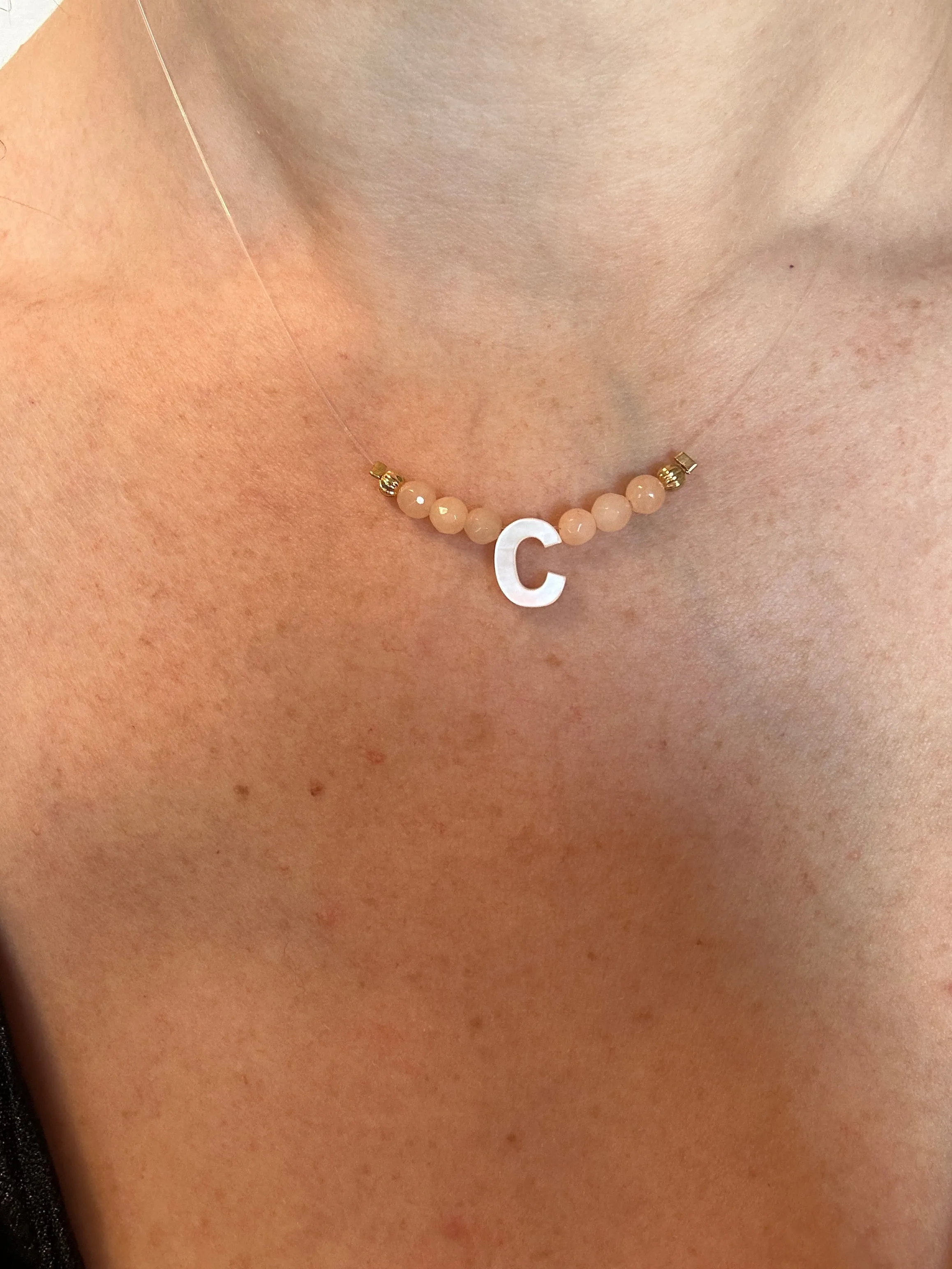 Invisible initial Necklace