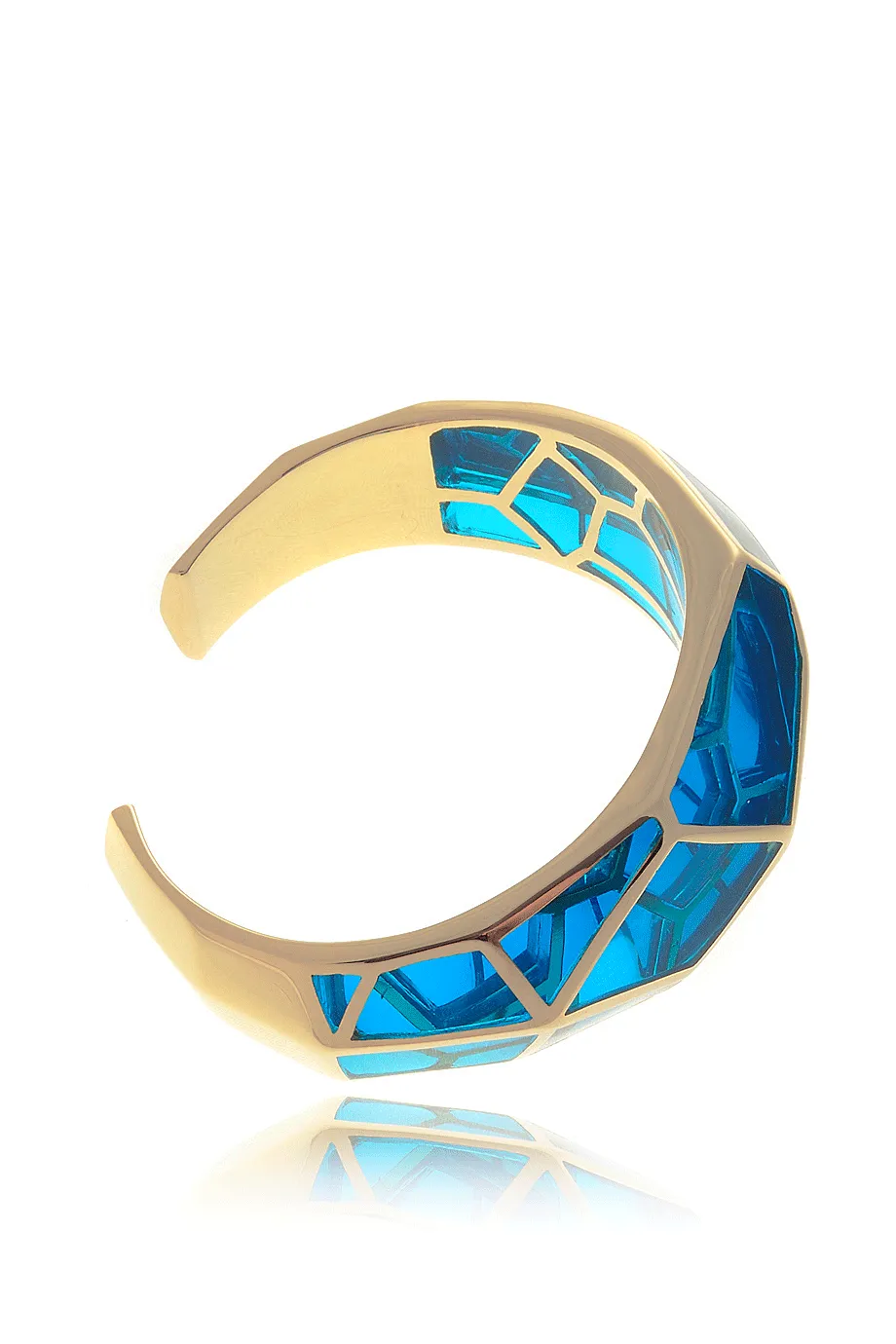 ISHARYA LOUVRE Resin Aqua Blue Cuff Bracelet