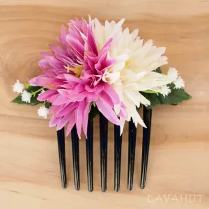 Island Mums Purple/Cream Hawaiian Hair Comb