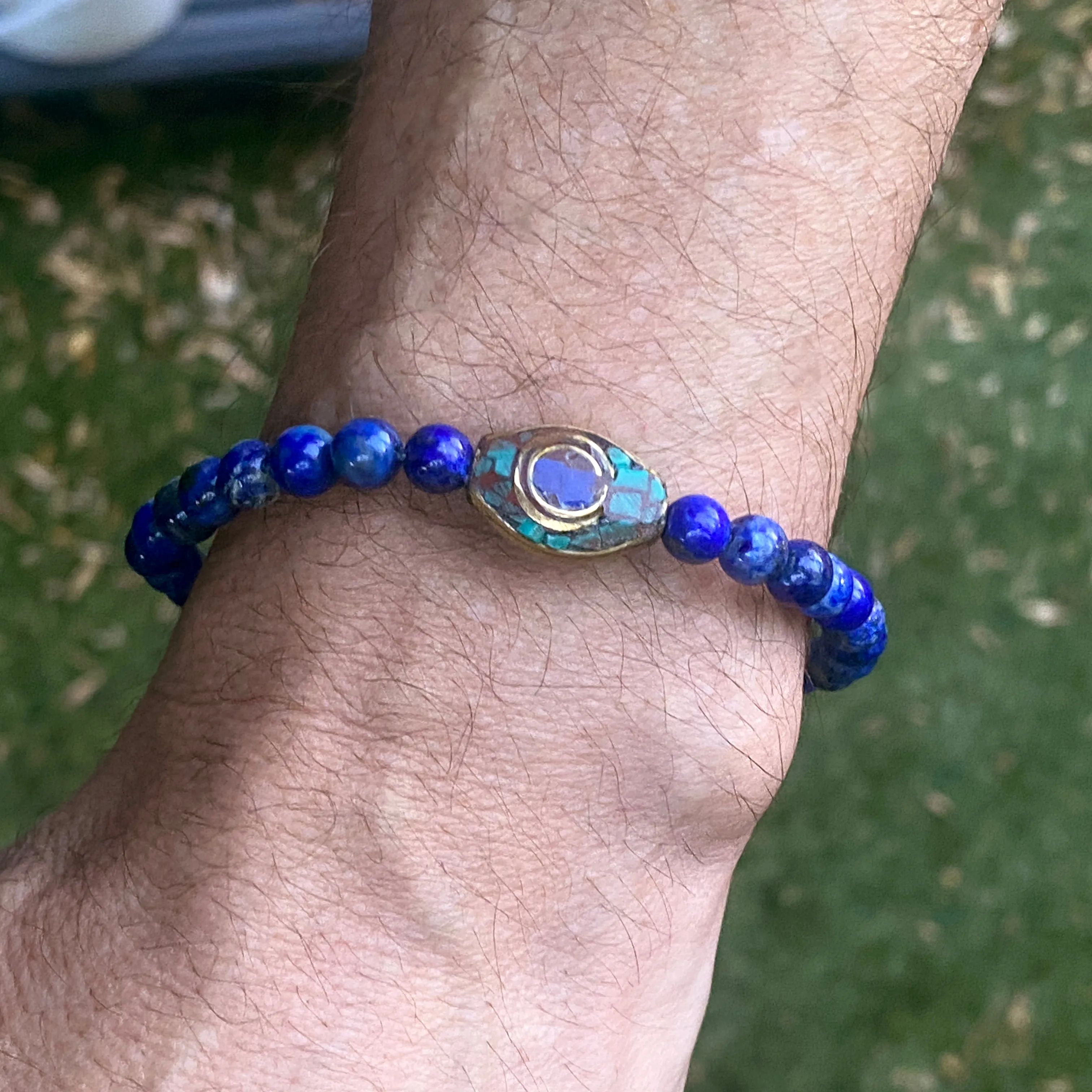 Lapis Lazuli Beaded Stretch Bracelet