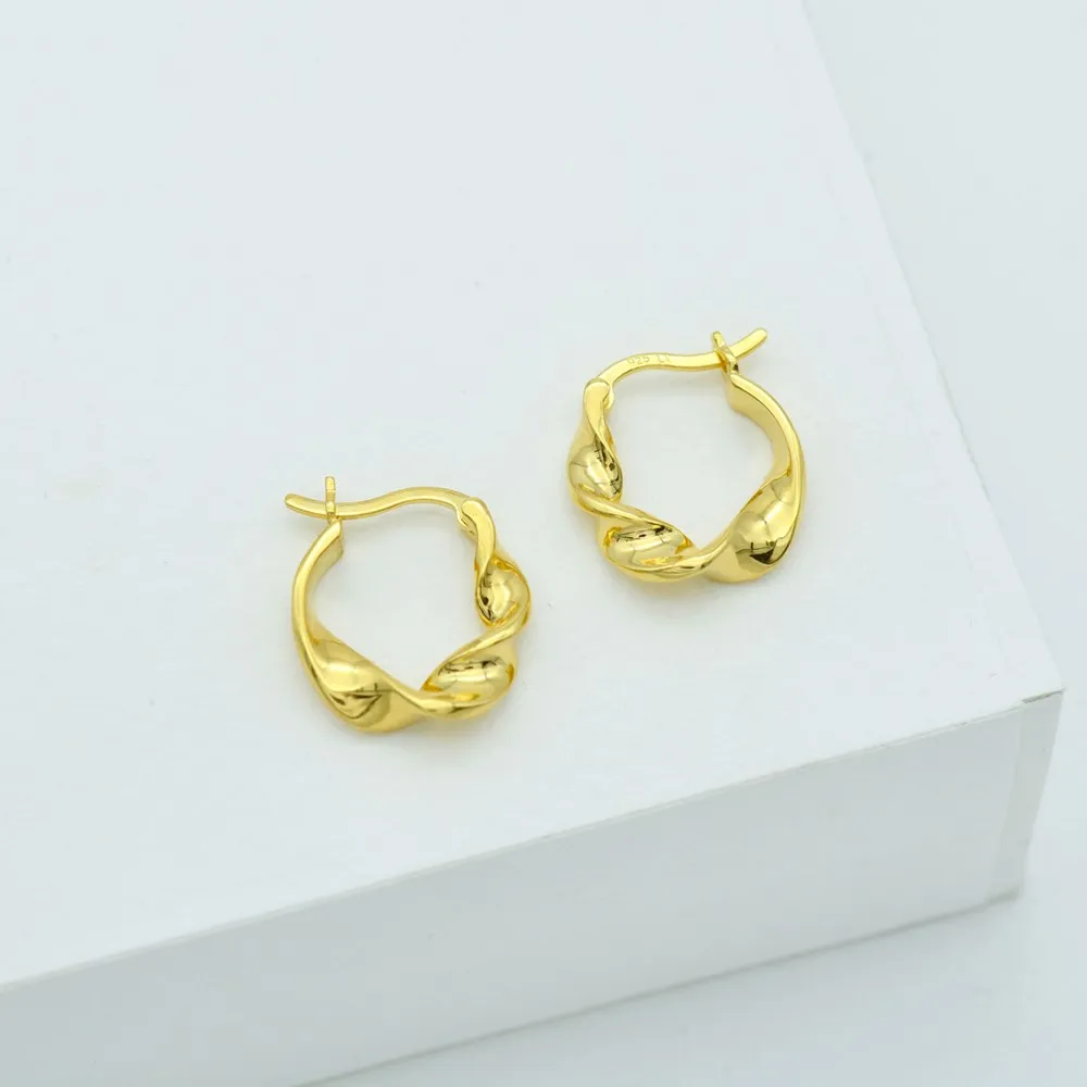 Linda Tahija Twist Hoop Earrings, Gold or Silver