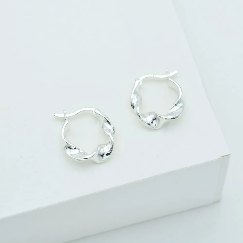 Linda Tahija Twist Hoop Earrings, Gold or Silver