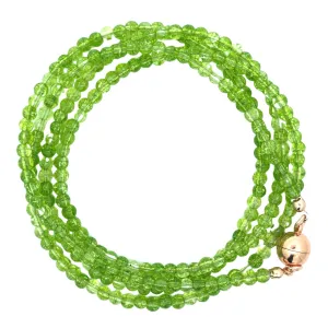 Long Strand Necklace - Cracked Peridot