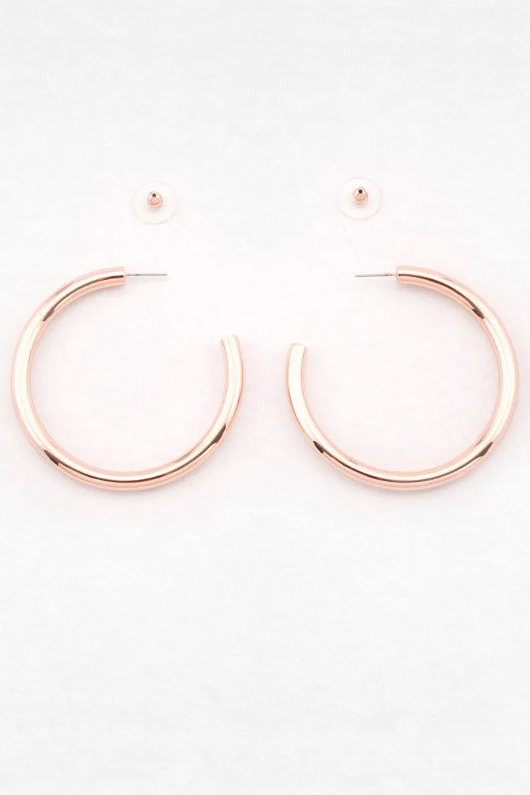 Lucy Hoop Earrings in Rose Gold