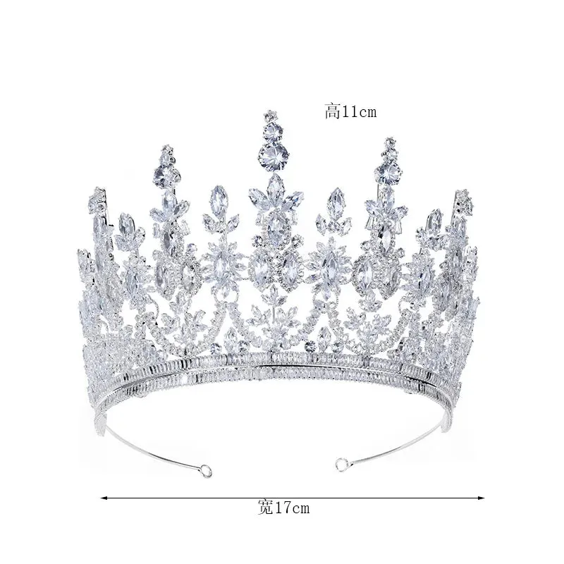 Luxury  Cubic Zirconia Crowns For Bride-Wedding Hair Accessories-Mis Quince Headpiece