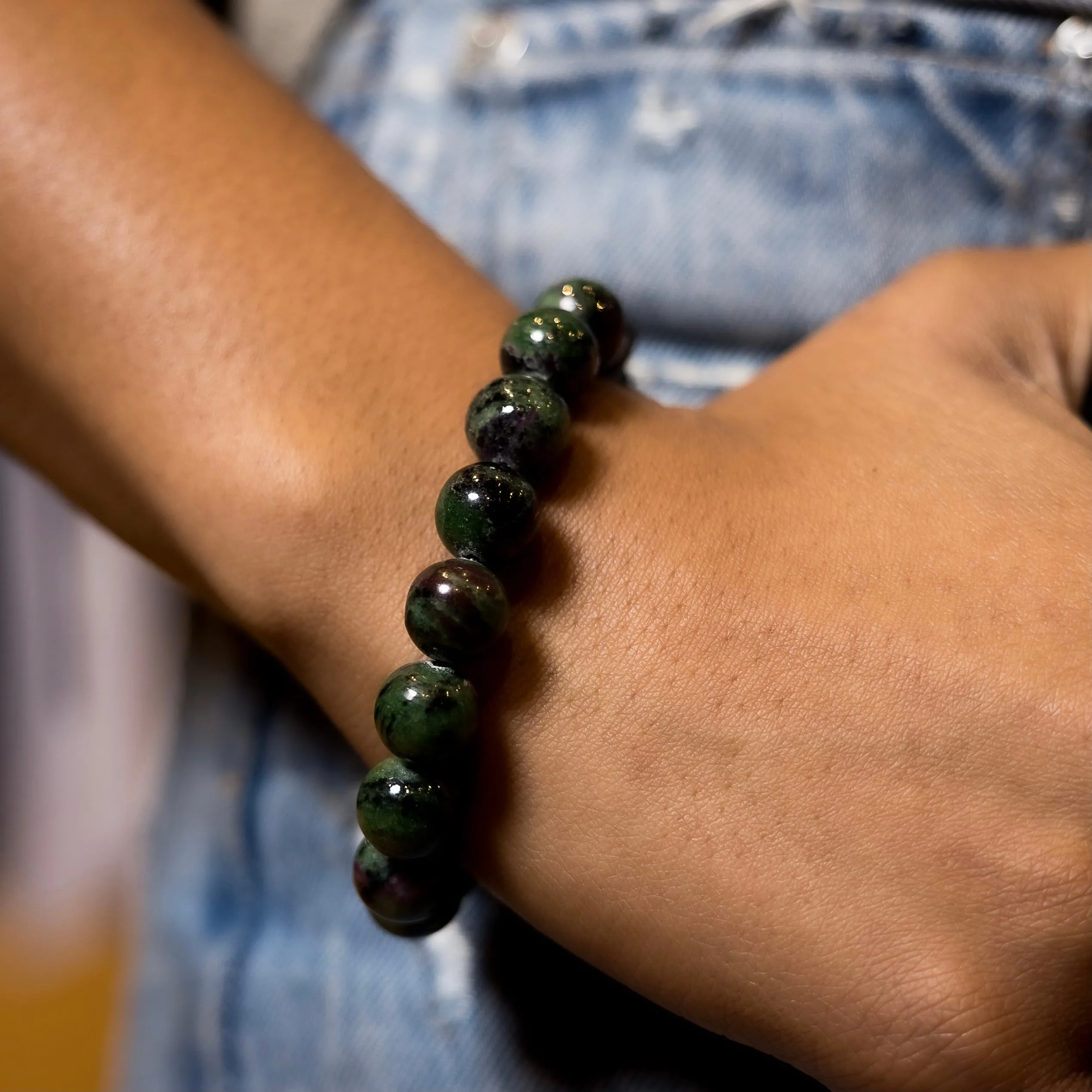 Luxury Ruby Zoisite Natural Gemstone Bracelet