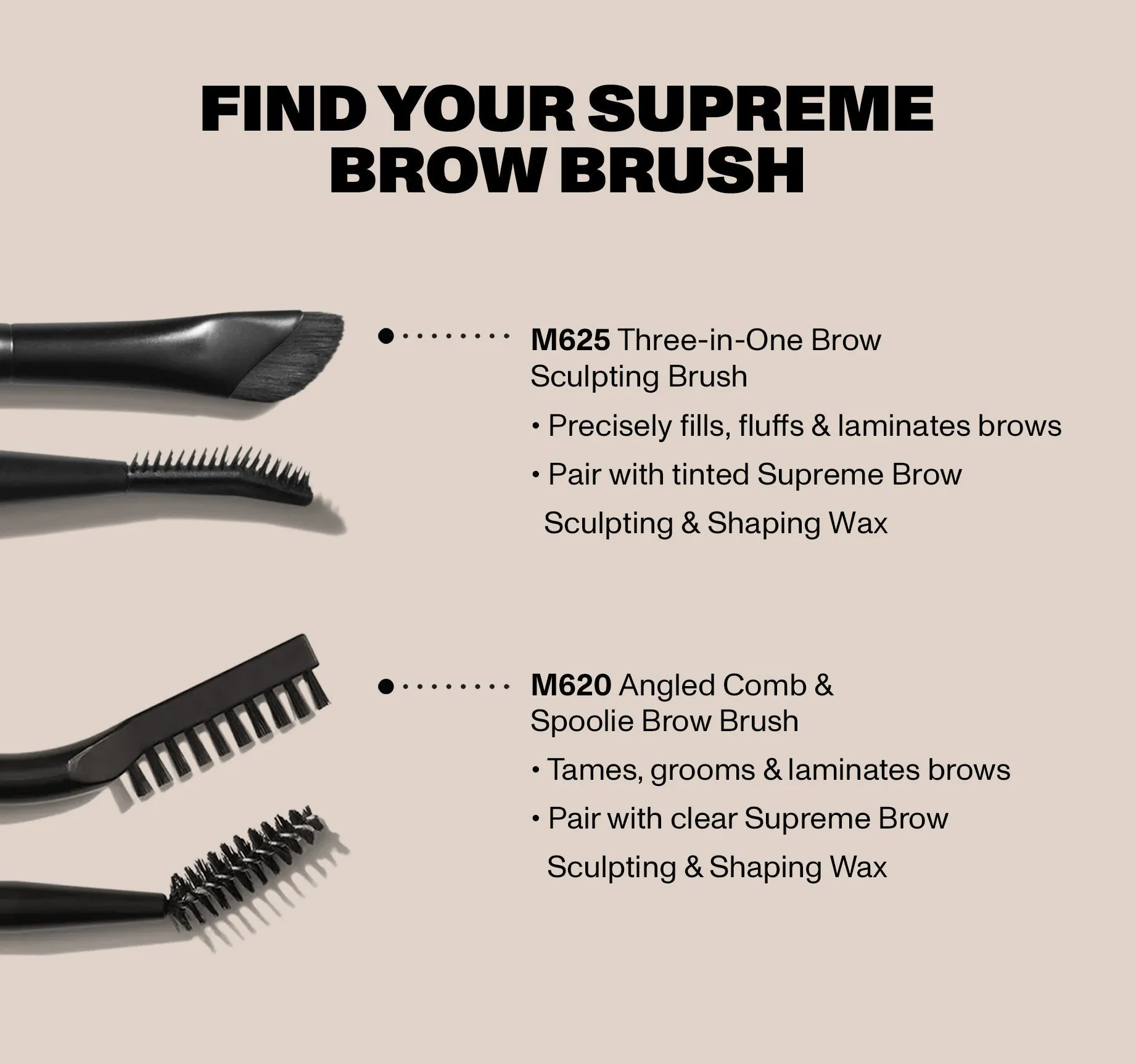 M620 Supreme Brow Dual-Ended Eyebrow Brush