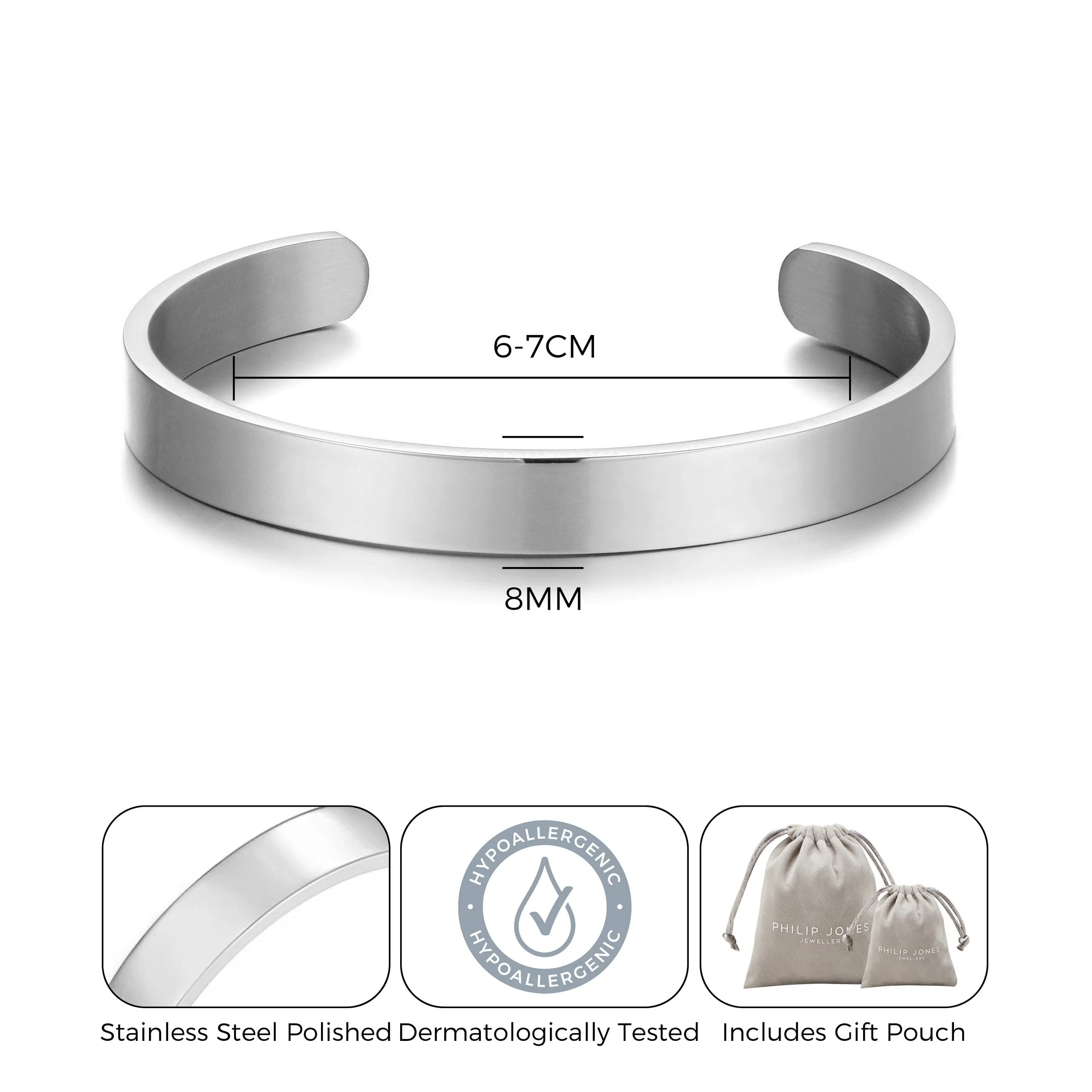 Men's Stainless Steel Cuff Bracelet