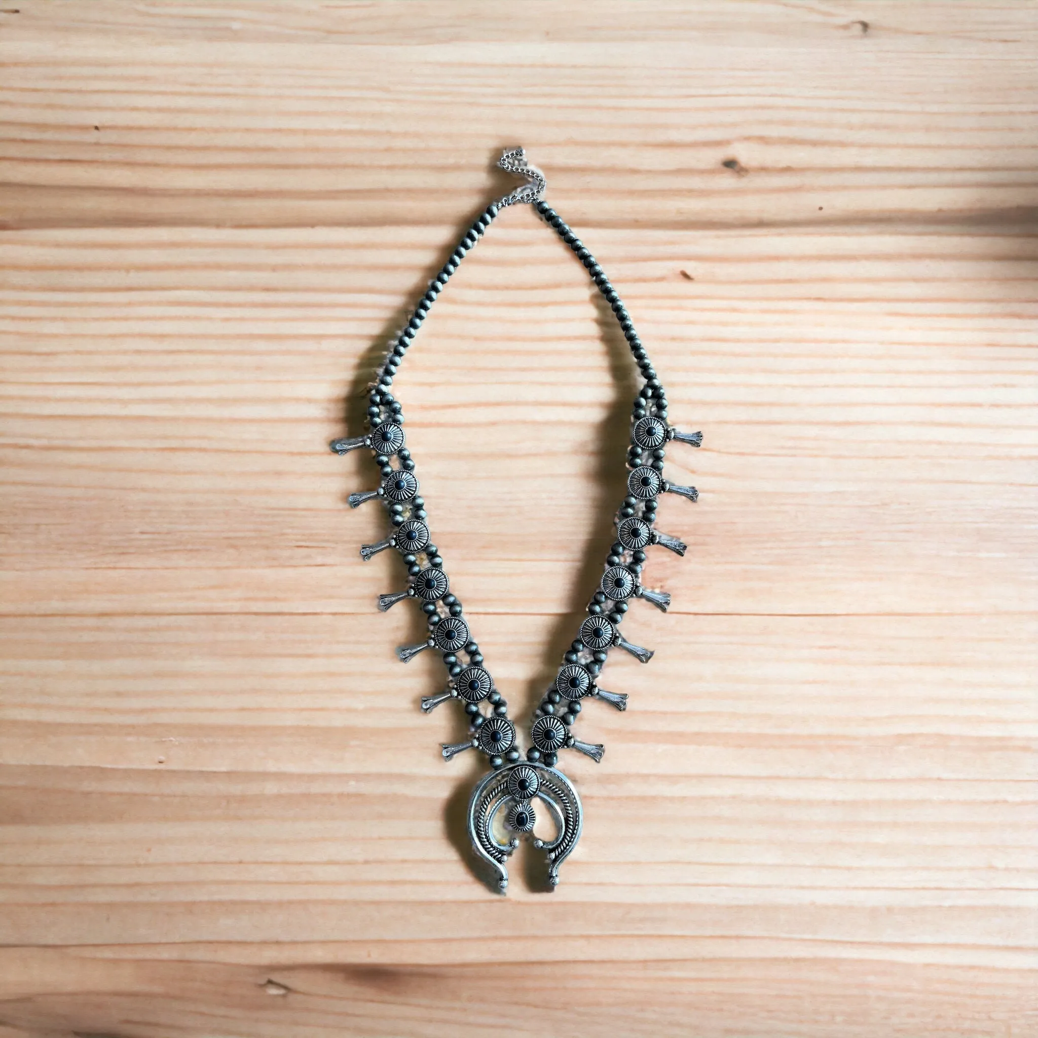 Midnight Rider Squash Blossom Necklace