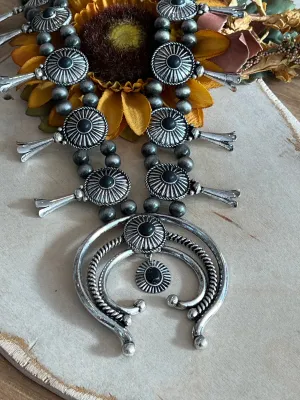 Midnight Rider Squash Blossom Necklace