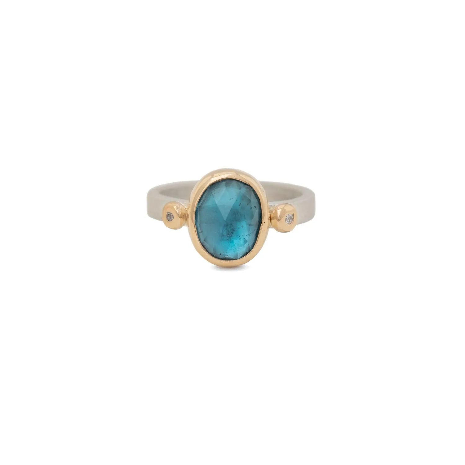 Molly London Blue Topaz Ring with Diamonds