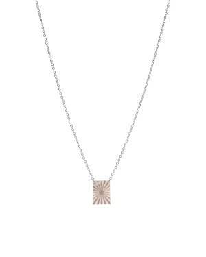 Mother of Pearl Escapulario Necklace Silver