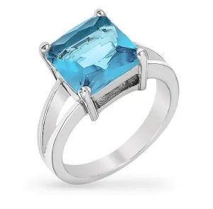 Nadine Aqua Blue Princess Cut Engagement Ring | 5.6ct