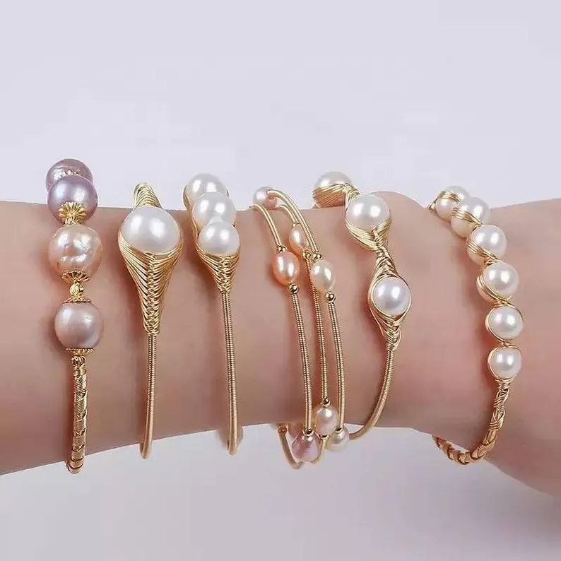 Natural Fresh Water Pearl Cuff Bracelet