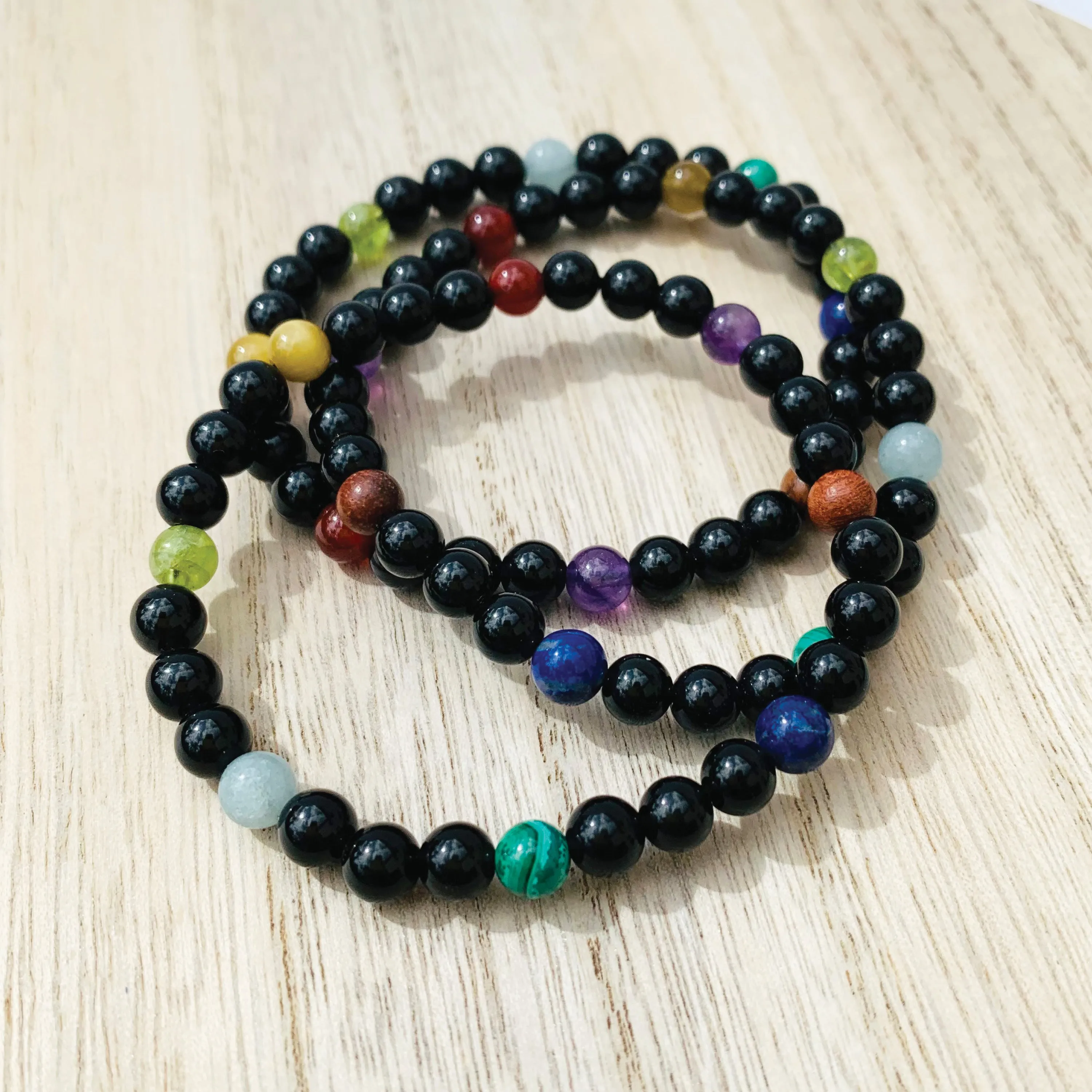 Obsidian Mulit Gemstones Men Bracelet