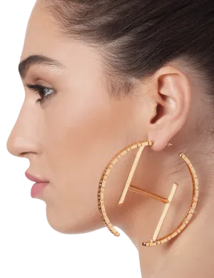 O.H Monogram Hoop Earrings