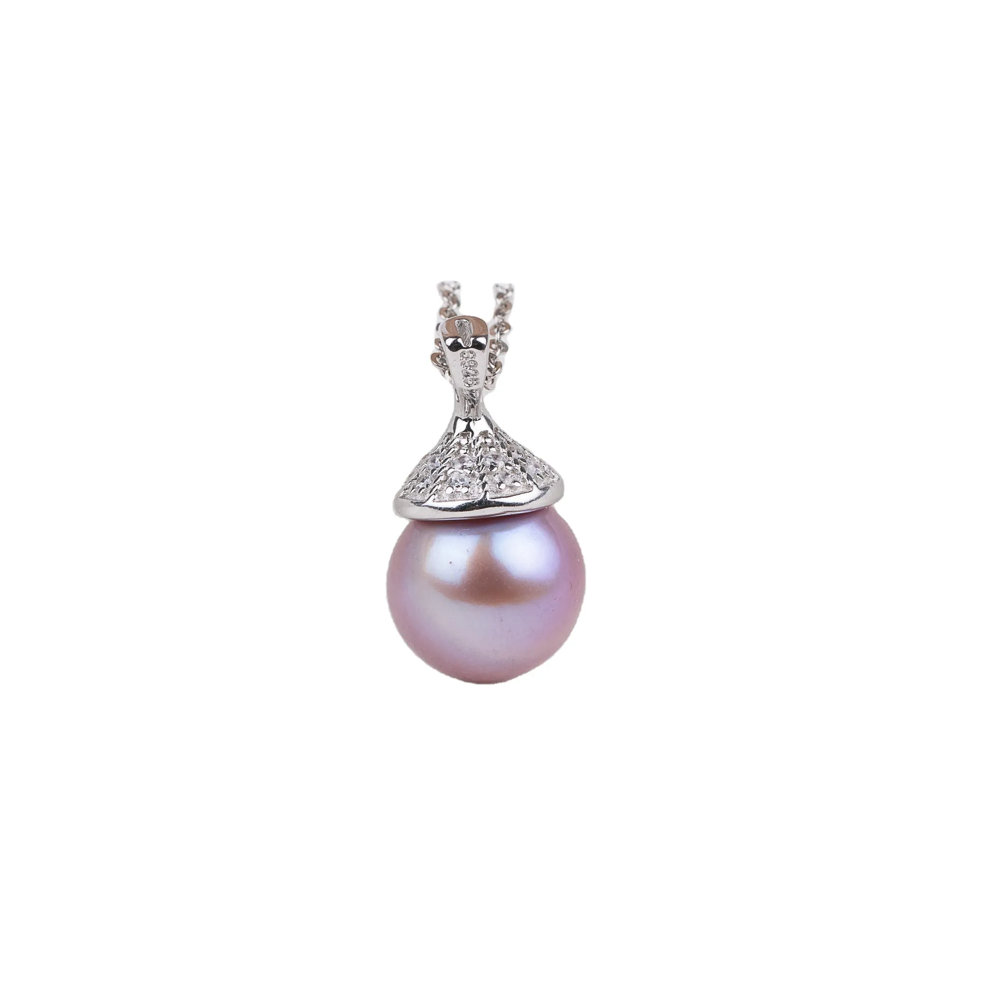 P030553 DIY 7-11mm Natural Freshwater pearl pendant accessory 925 sterling silver engagement jewelry necklace for women