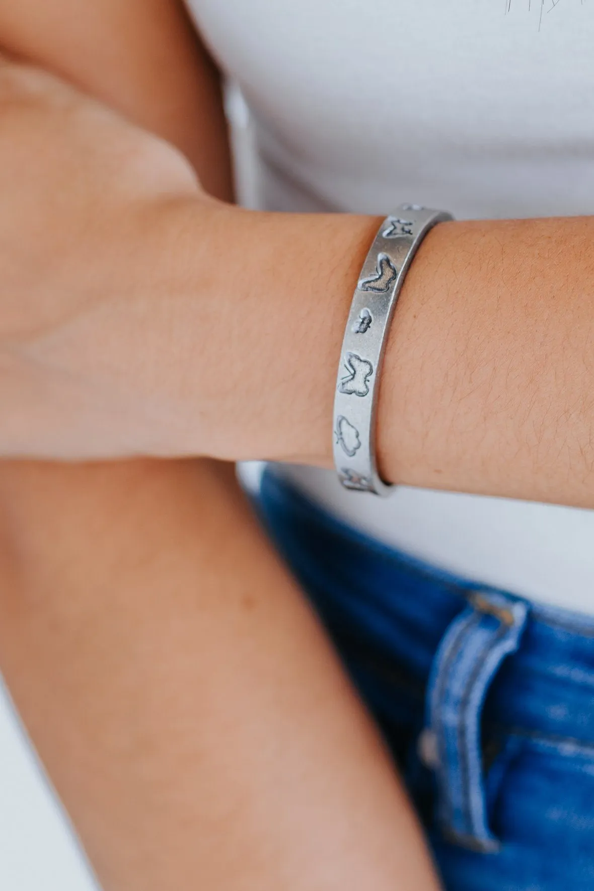 "Just When The Caterpillar Thought It Was Over..." Cuff Bracelet in Silver