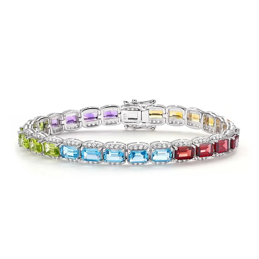 Radiant Cut Nano Crystal Halo Bracelet