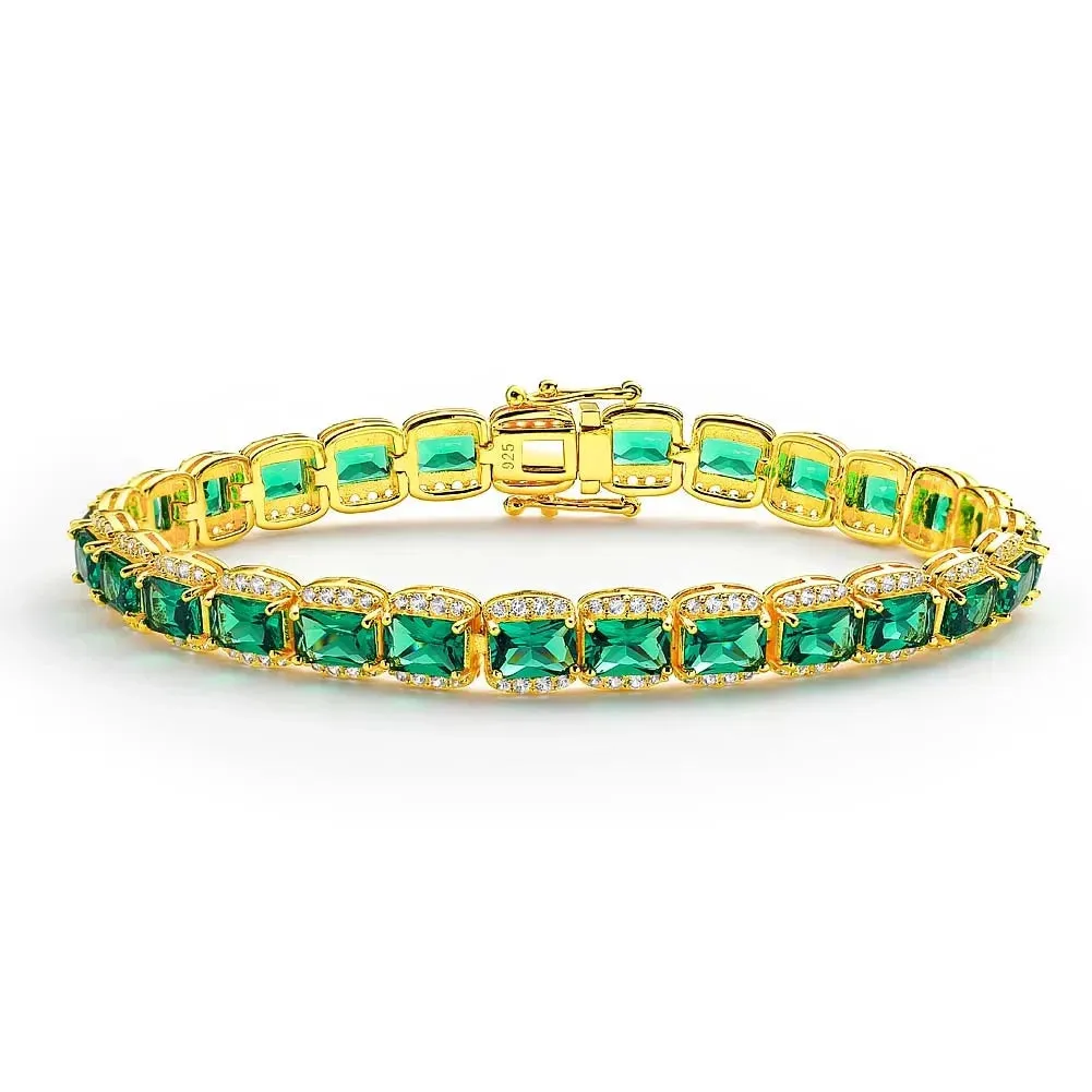 Radiant Cut Nano Crystal Halo Bracelet