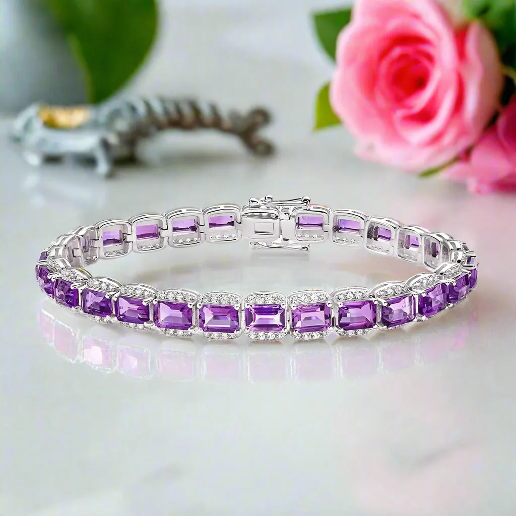 Radiant Cut Nano Crystal Halo Bracelet