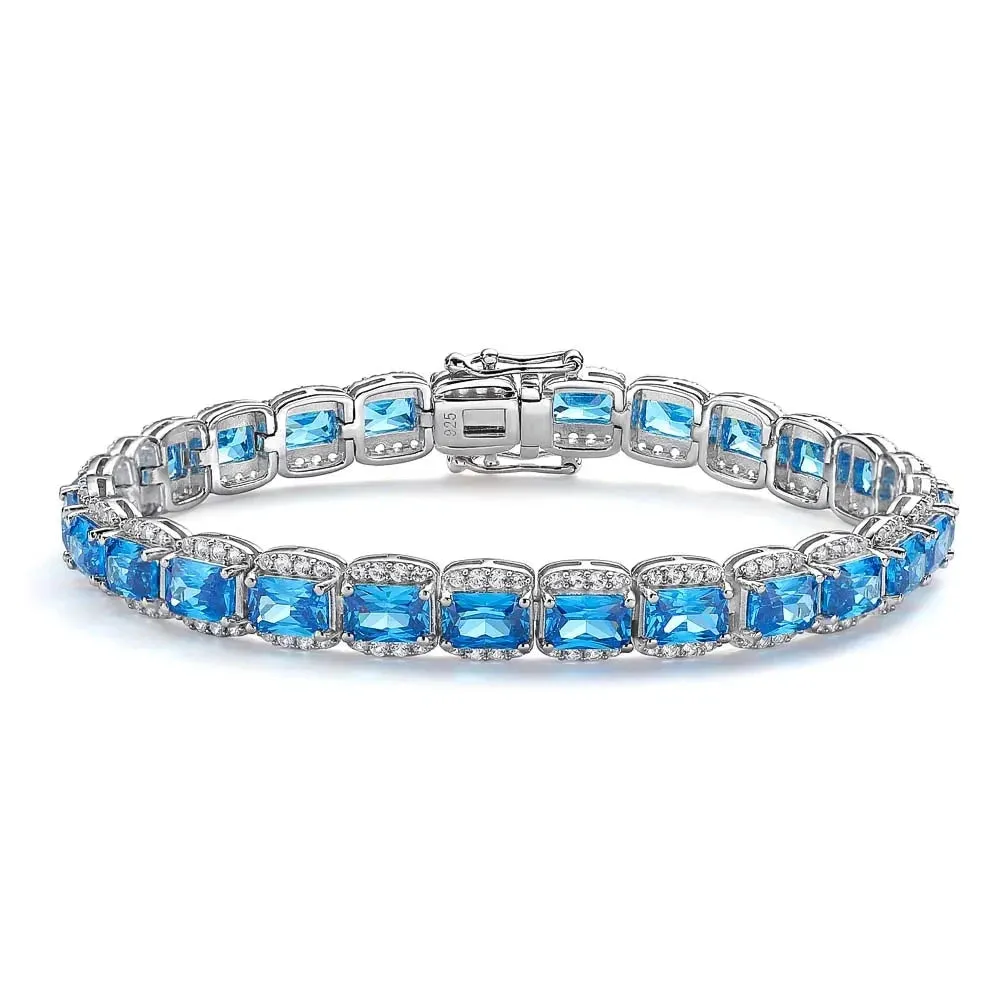 Radiant Cut Nano Crystal Halo Bracelet