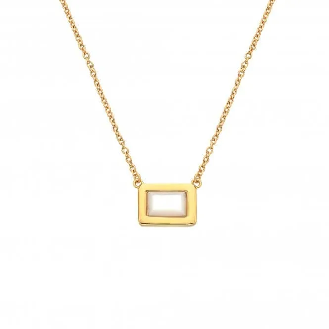 Rectangle Mother of Pearl Necklace DN180