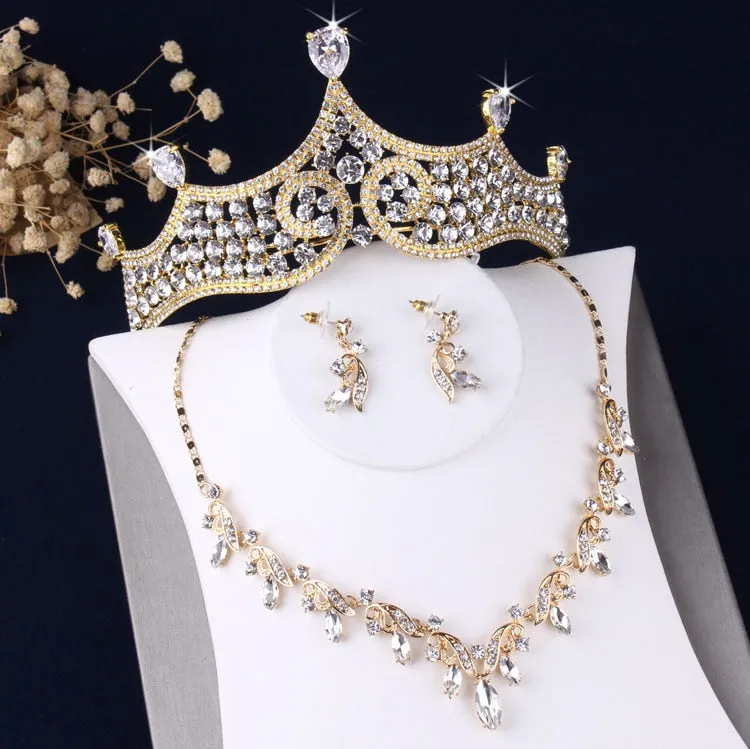 Regal Swirls Baroque Rhinestone Bridal Jewelry Sets