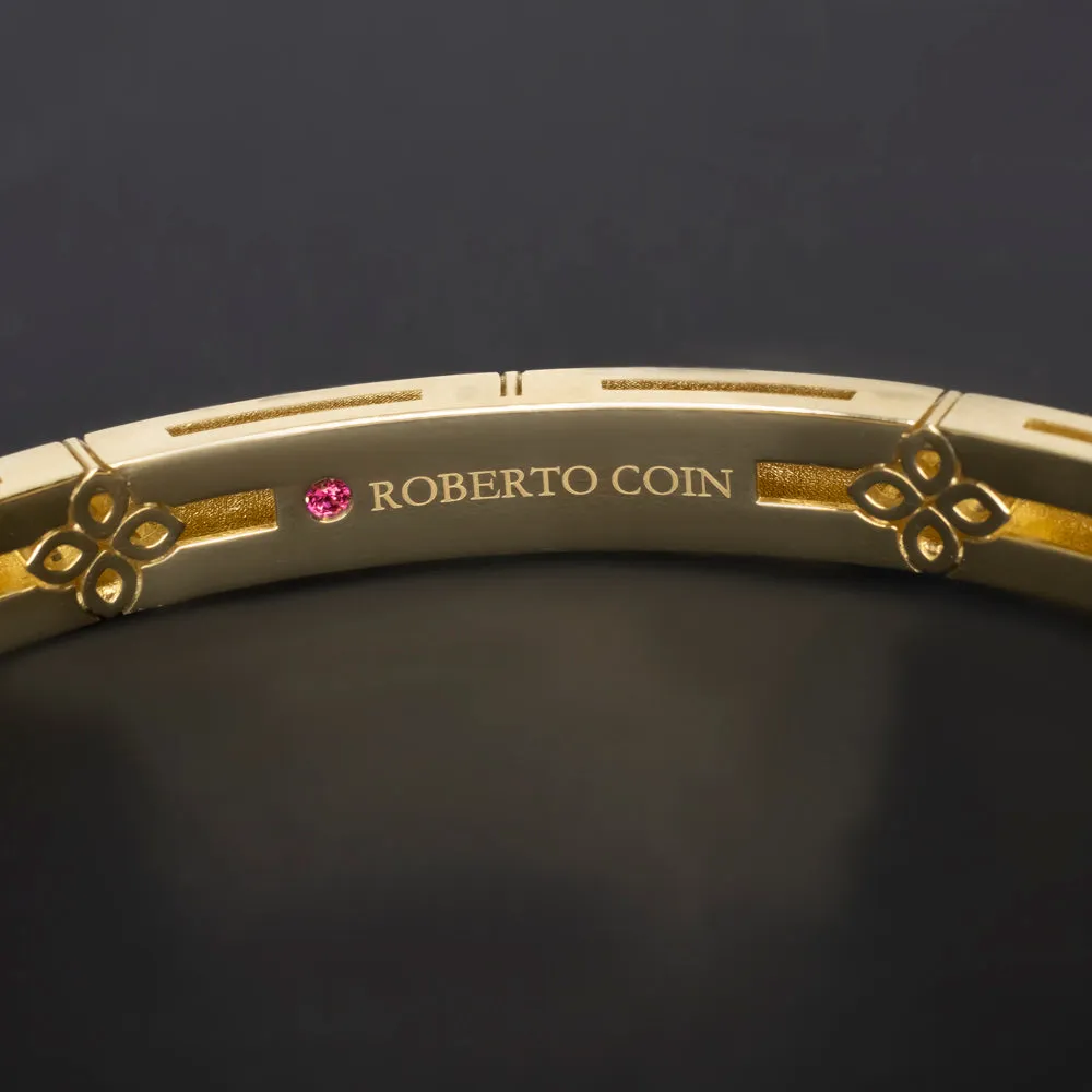 ROBERTO COIN 2.20ct DIAMOND BANGLE BRACELET 23gm 18k YELLOW GOLD LOVE IN VERONA