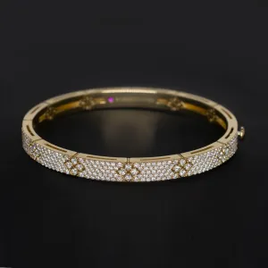 ROBERTO COIN 2.20ct DIAMOND BANGLE BRACELET 23gm 18k YELLOW GOLD LOVE IN VERONA