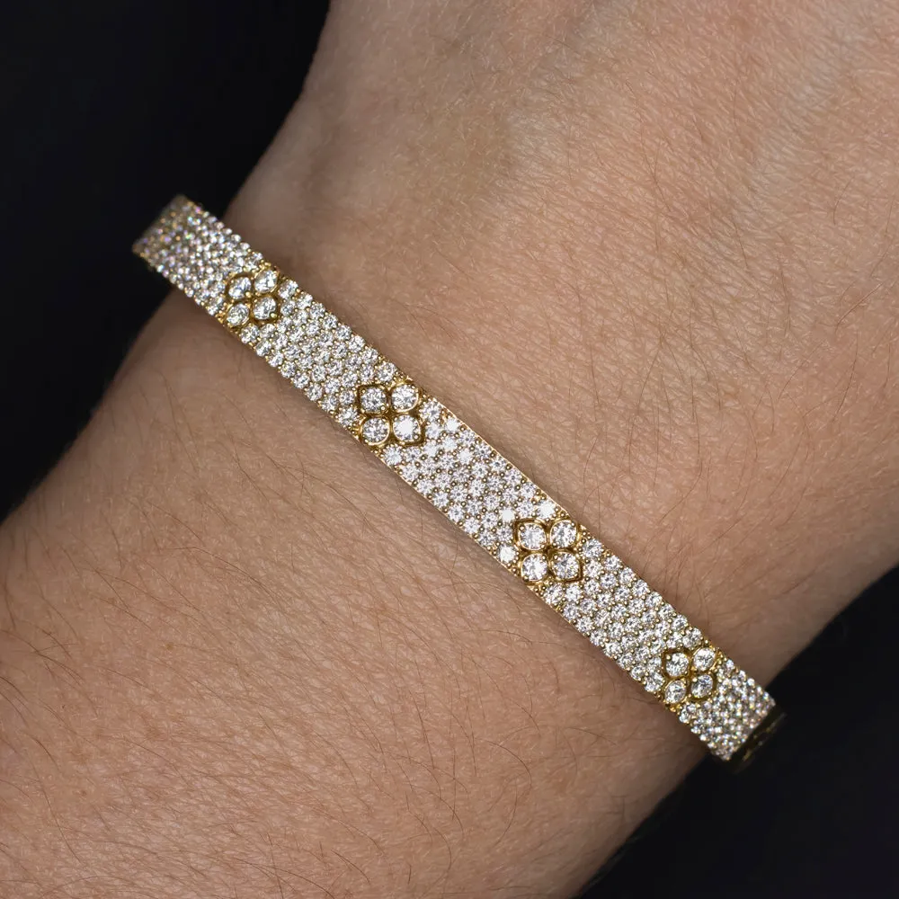 ROBERTO COIN 2.20ct DIAMOND BANGLE BRACELET 23gm 18k YELLOW GOLD LOVE IN VERONA