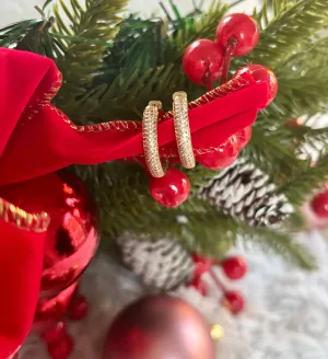 Rose Gold Pave Hoops