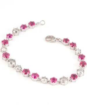 Ruby and Grey Diamond Tennis Bracelet