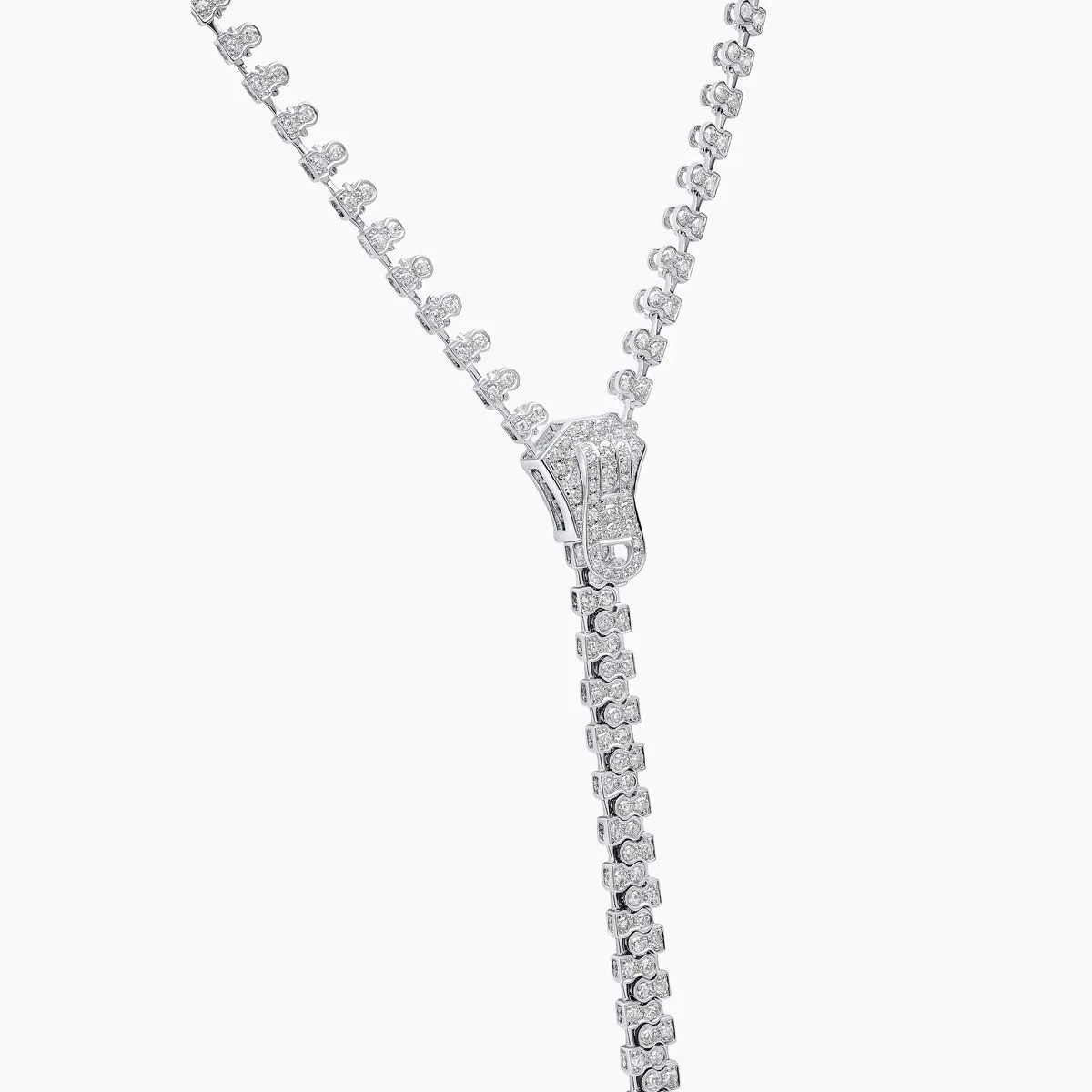 Selene 18K White Gold South Sea Pearl and Diamond Zip Necklace