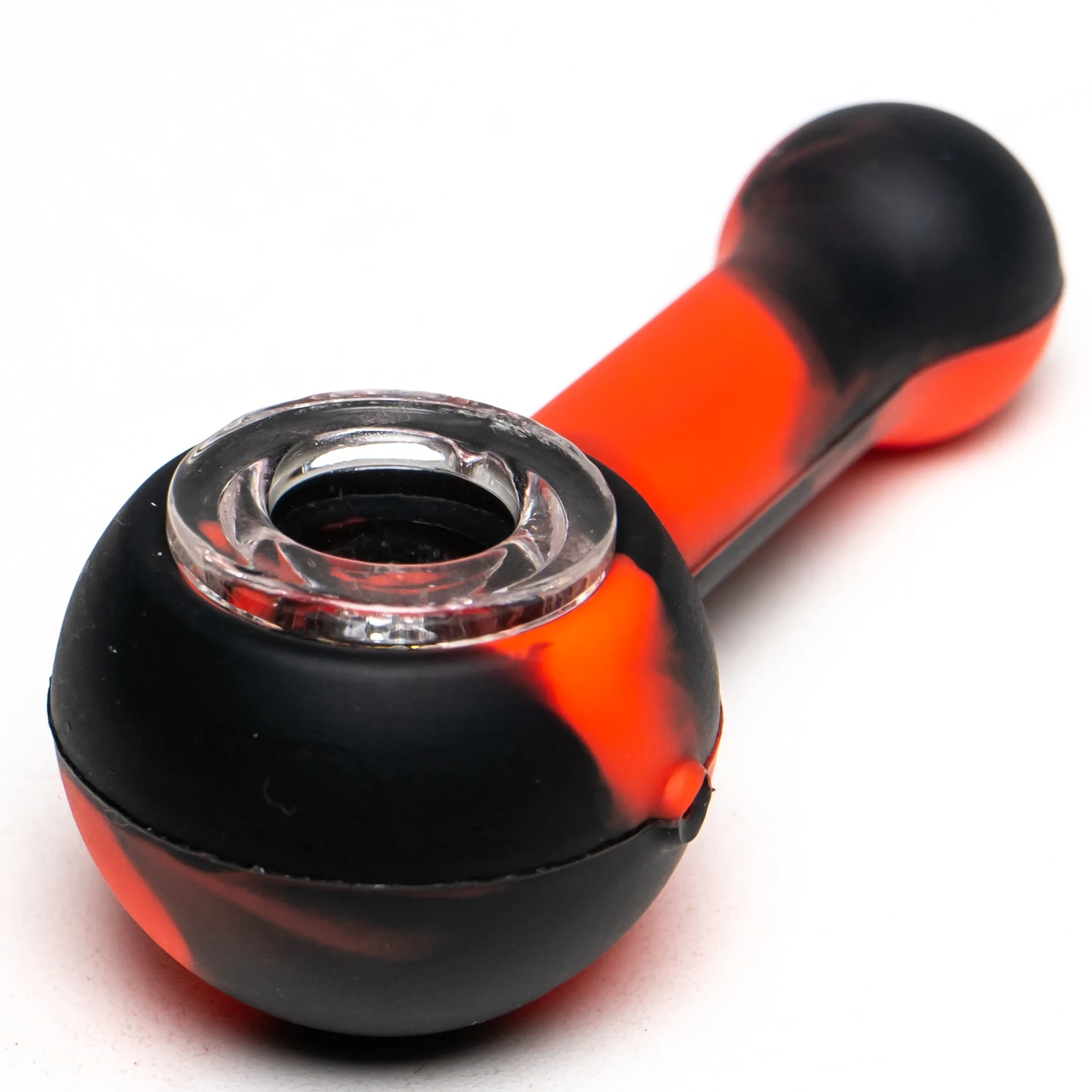 Shooters - 4" Silicone & Glass Hand Pipe - Red & Black