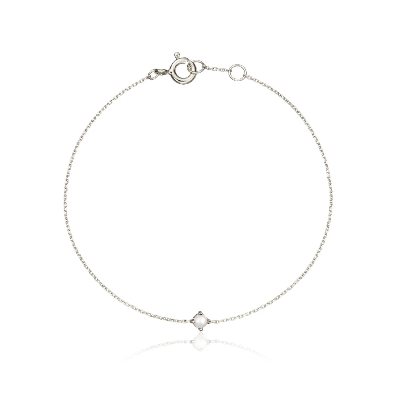 Silver Small Birthstone Pendant Bracelet